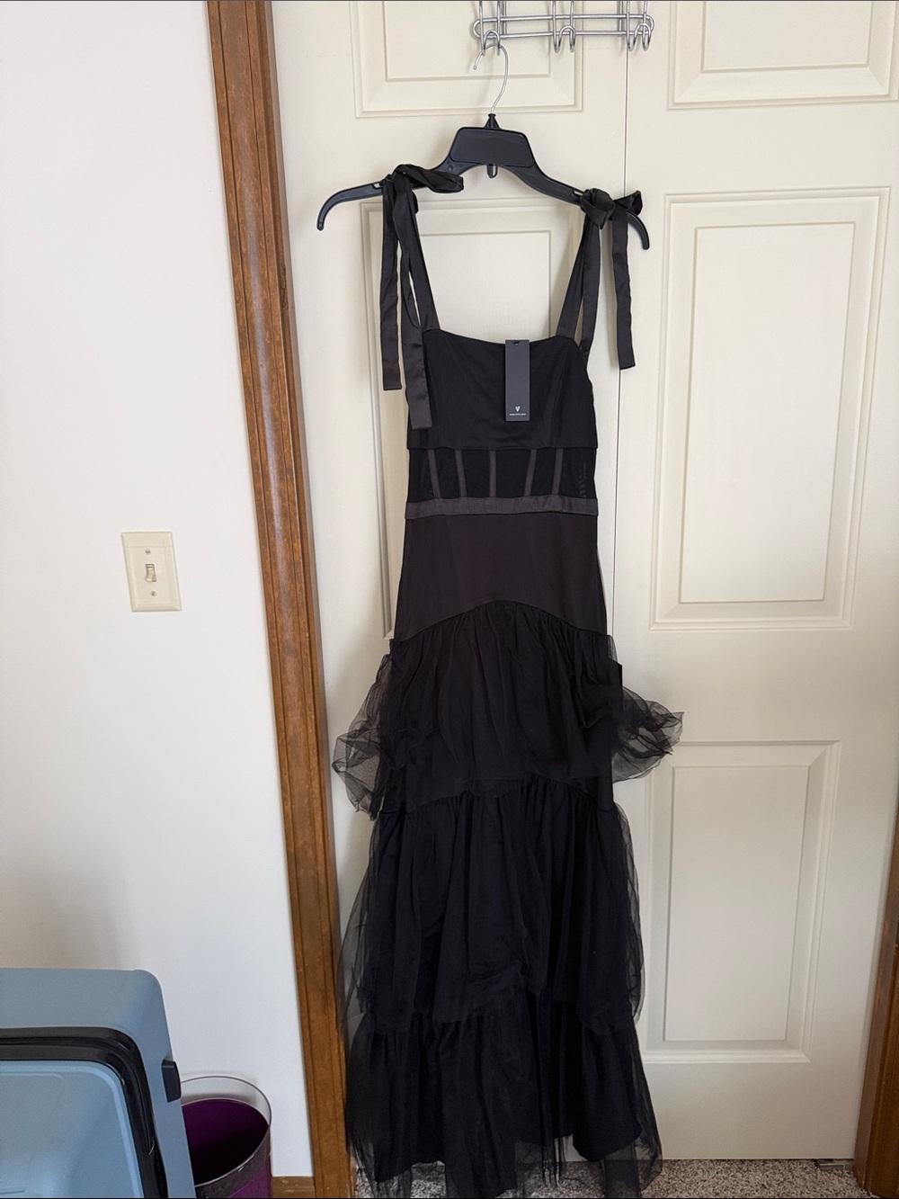 Lulu's Black Tiered Tulle Maxi Dress